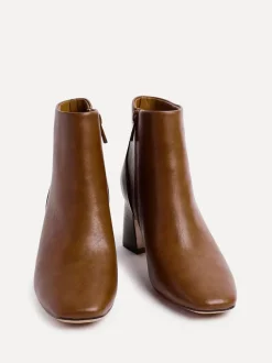 Linzi - Bottines Cove Comfort à talons carrés Marron Discount