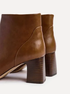 Linzi - Bottines Cove Comfort à talons carrés Marron Discount