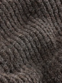 Next Marron - Cardigan zippé à texture côtelée en laine Sale