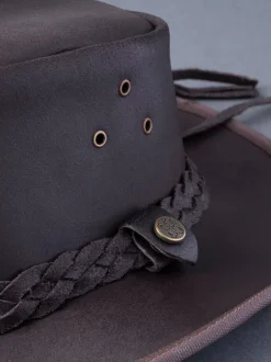 Lakeland Leather Marron - Chapeau en cuir Outback III style australien noir Online
