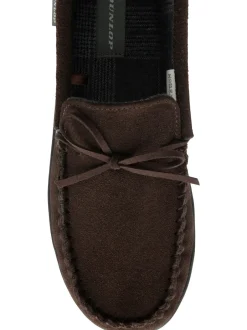Dunlop Marron - Chaussons en daim à lacets Outlet