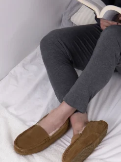 Just Sheepskin Marron - Chaussons Harry homme en peau de mouton Sale