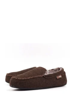 Lazy Dogz Marron - Chaussons Hendrix II bleus doublés de fausse fourrure Sale