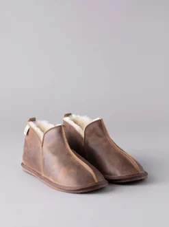 Lakeland Leather Marron - Chaussons style bottines homme en cuir Lakeland Discount