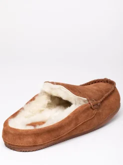 Lakeland Leather Marron - Chaussons style mocassins en peau de mouton Hot