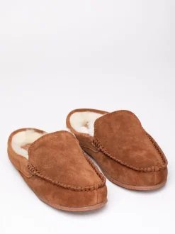 Lakeland Leather Marron - Chaussons style mocassins en peau de mouton Hot