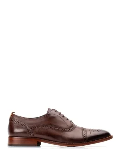 Base London Marron - Chaussures Cast Brogue délavées Clearance