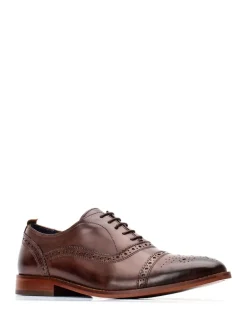 Base London Marron - Chaussures Cast Brogue délavées Clearance