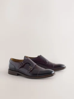Next Marron - Chaussures Double Monk Online