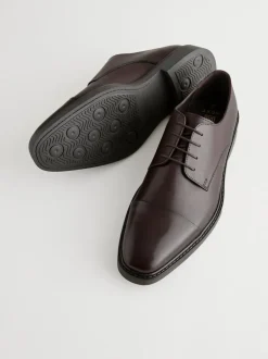 Next Marron - Chaussures en cuir à bout rapporté Discount