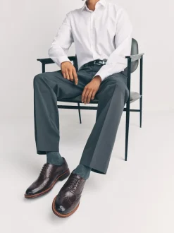 Next Marron - Chaussures Oxford Wingcap en cuir