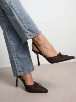 Simmi London Marron - Chaussures Bebee à talons avec nœud Sale