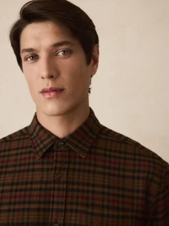 Next - Chemise à manches longues Check Marron Discount