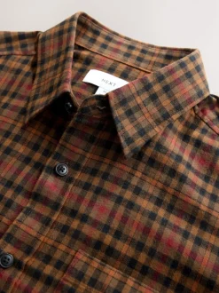 Next - Chemise à manches longues Check Marron Discount