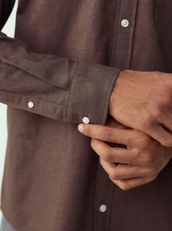 Next - Chemise Oxford douce à manches longues Marron Sale