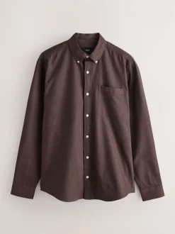 Next - Chemise Oxford douce à manches longues Marron Sale