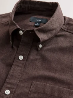 Next - Chemise Oxford douce à manches longues Marron Sale