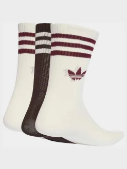 adidas originals - Col rond - 3-Rayures Chaussettes Col rond 3 paires Marron Discount