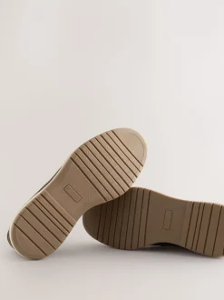 Next Marron - Compensées Derby Chaussures Outlet