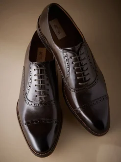 Next Marron - Coupe classique - Chaussures avec bout Oxford semelle en cuir Signature Discount