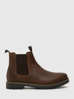 Schuh Marron - Coupe classique - bottes Chelsea en cuir Dawson Clearance