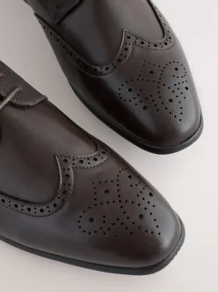 Next Marron - Coupe large - Chaussures richelieu