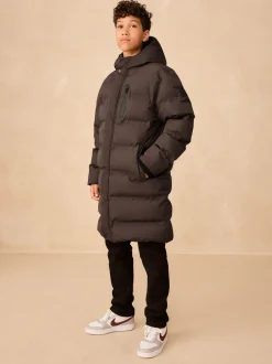 Next Marron - Doudoune imperméable à Gamme longue doublée de polaire (3-17ans) Hot