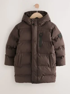 Next Marron - Doudoune imperméable à Gamme longue doublée de polaire (3-17ans) Hot