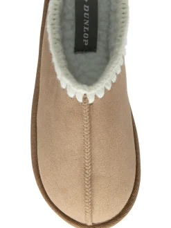 Dunlop Marron - Chaussons mules Whipstitch en faux daim Sale
