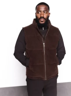 Next Marron - Gilet matelassé en velours côtelé New