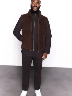 Next Marron - Gilet matelassé en velours côtelé New