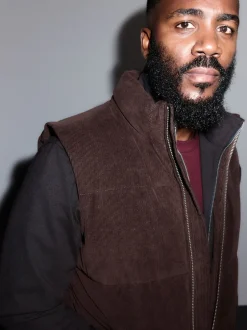 Next Marron - Gilet matelassé en velours côtelé New