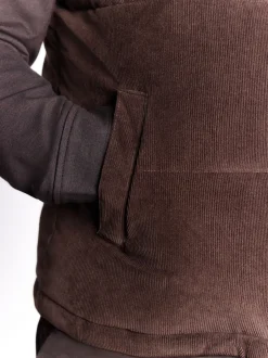 Next Marron - Gilet matelassé en velours côtelé New