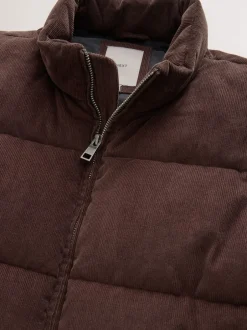 Next Marron - Gilet matelassé en velours côtelé New