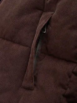 Next Marron - Gilet matelassé en velours côtelé New