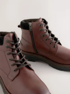 Next Marron - Grandes Bottes zippées en cuir
