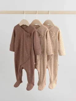 Next Marron à imprimé petites fleurs - Combinaisons de nuit pour bébé 3 Pack (0-2ans) Outlet
