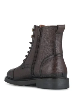 Jones Bootmaker Marron - Davide Bottes militaires Coupe large en cuir Best