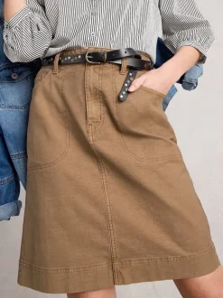 White Stuff Marron - Jupe Tia Chinos Online