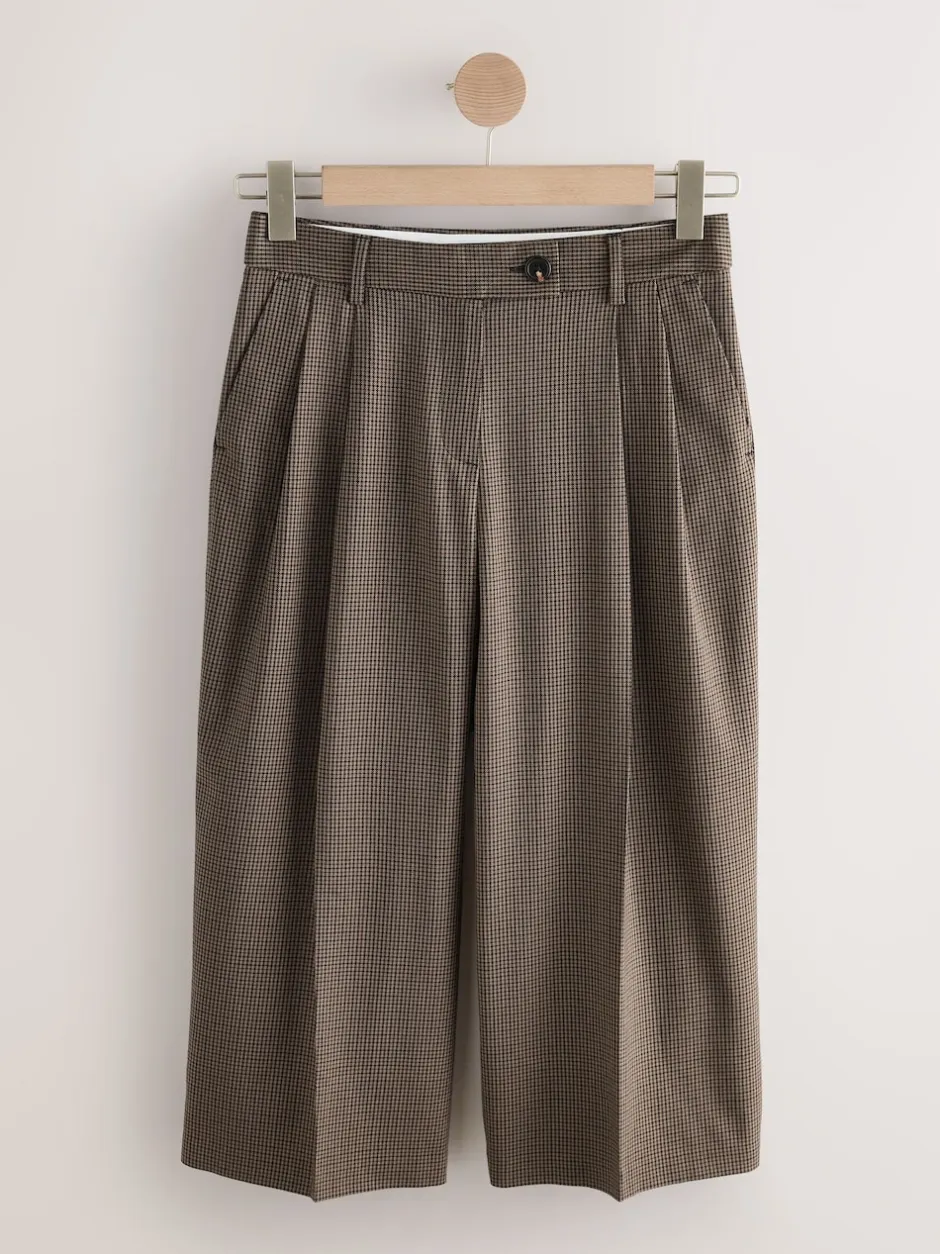 Next Marron - Jupe-culotte ajustée à carreaux Clearance