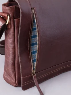 Lakeland Leather Marron - Large Keswick Leather Messenger Bag Hot