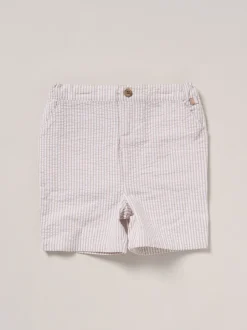 Little Gent Marron - Ensemble chemise, gilet et short 100% coton New