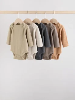 Next Marron - Lot de 5 bodies bébé à manches longues Hot