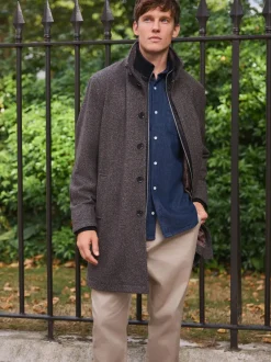 Next Marron - Manteau en entonnoir Blend en laine avec Vestes sans manches factice Clearance