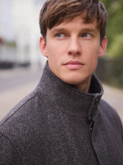 Next Marron - Manteau en entonnoir Blend en laine avec Vestes sans manches factice Clearance