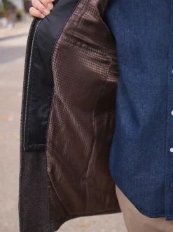 Next Marron - Manteau en entonnoir Blend en laine avec Vestes sans manches factice Clearance