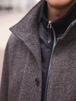 Next Marron - Manteau en entonnoir Blend en laine avec Vestes sans manches factice Clearance