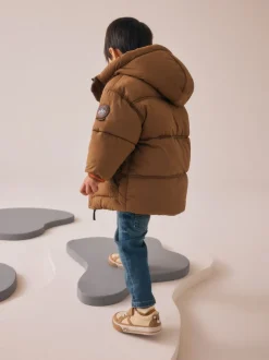 Next Marron - Manteau rembourré doublé Borg Résistant à la douche (3mois-7ans) Online