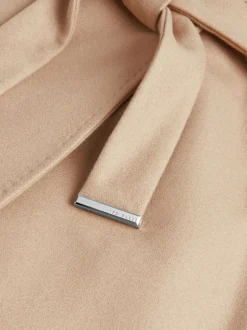 Ted Baker Marron - Manteau Rose mi-long en laine à ceinture Sale