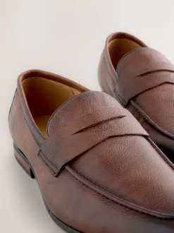 Next Marron - Mocassins en cuir embossé Discount